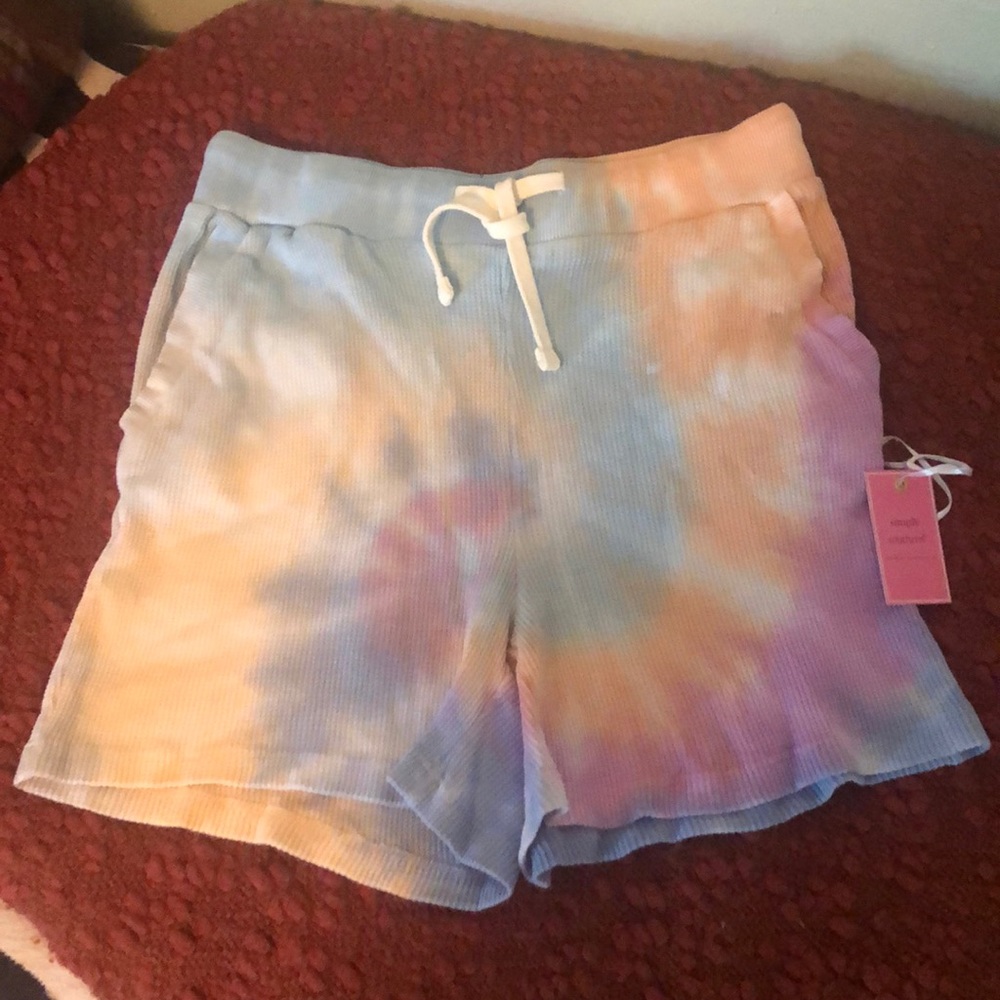5/$15 M Simply Southern High Waist Tie-Dye Shorts - Pink, Blue, Yellow, Purple